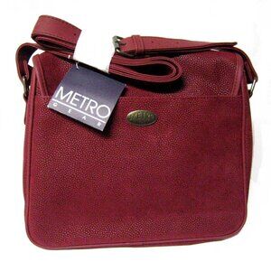 Metro Gear Red Pebble Sueded Handbag NWT